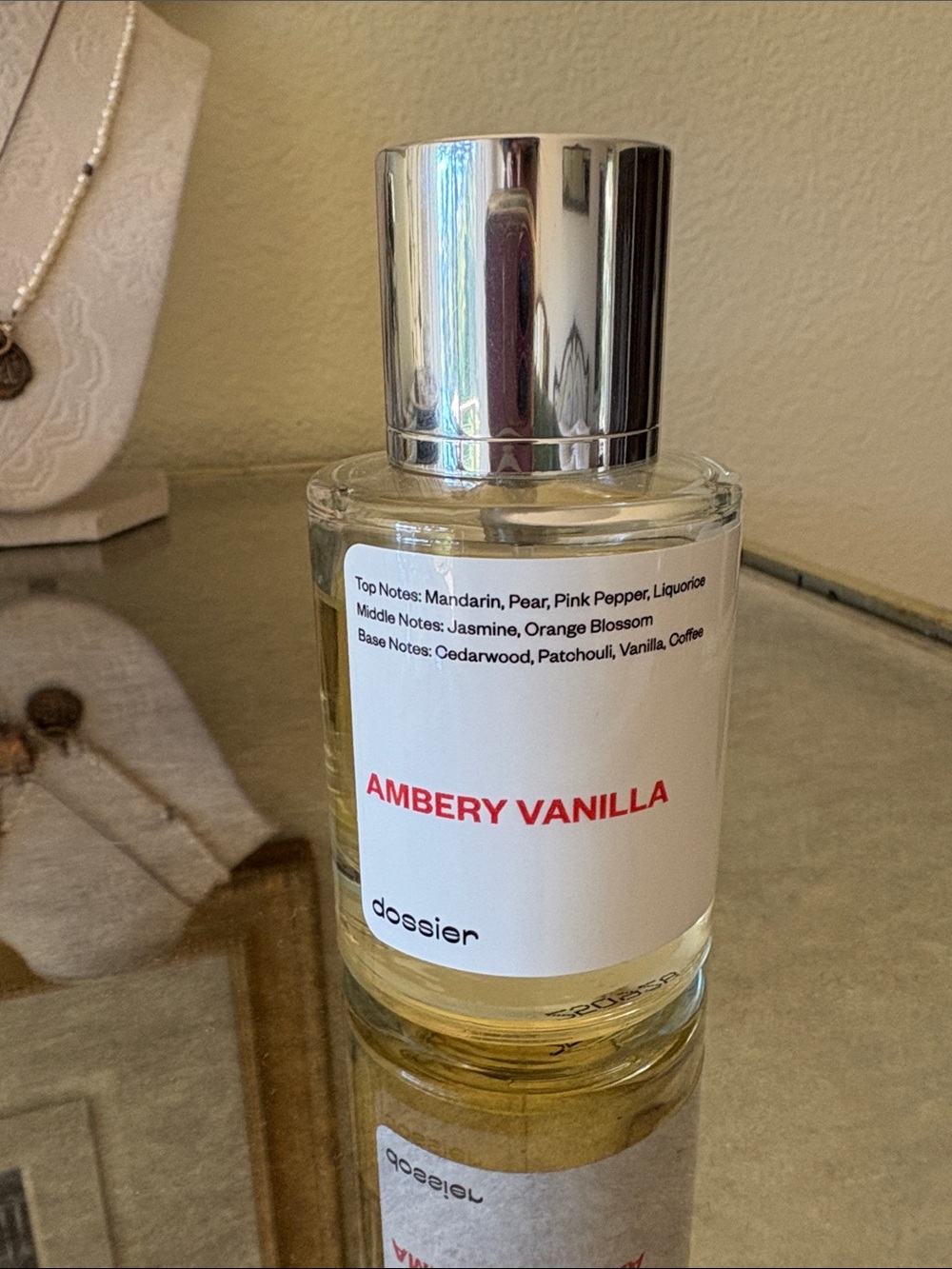 Dossier Ambery Vanilla Eau de Parfum - Clear Glass Bottle with Silver Cap